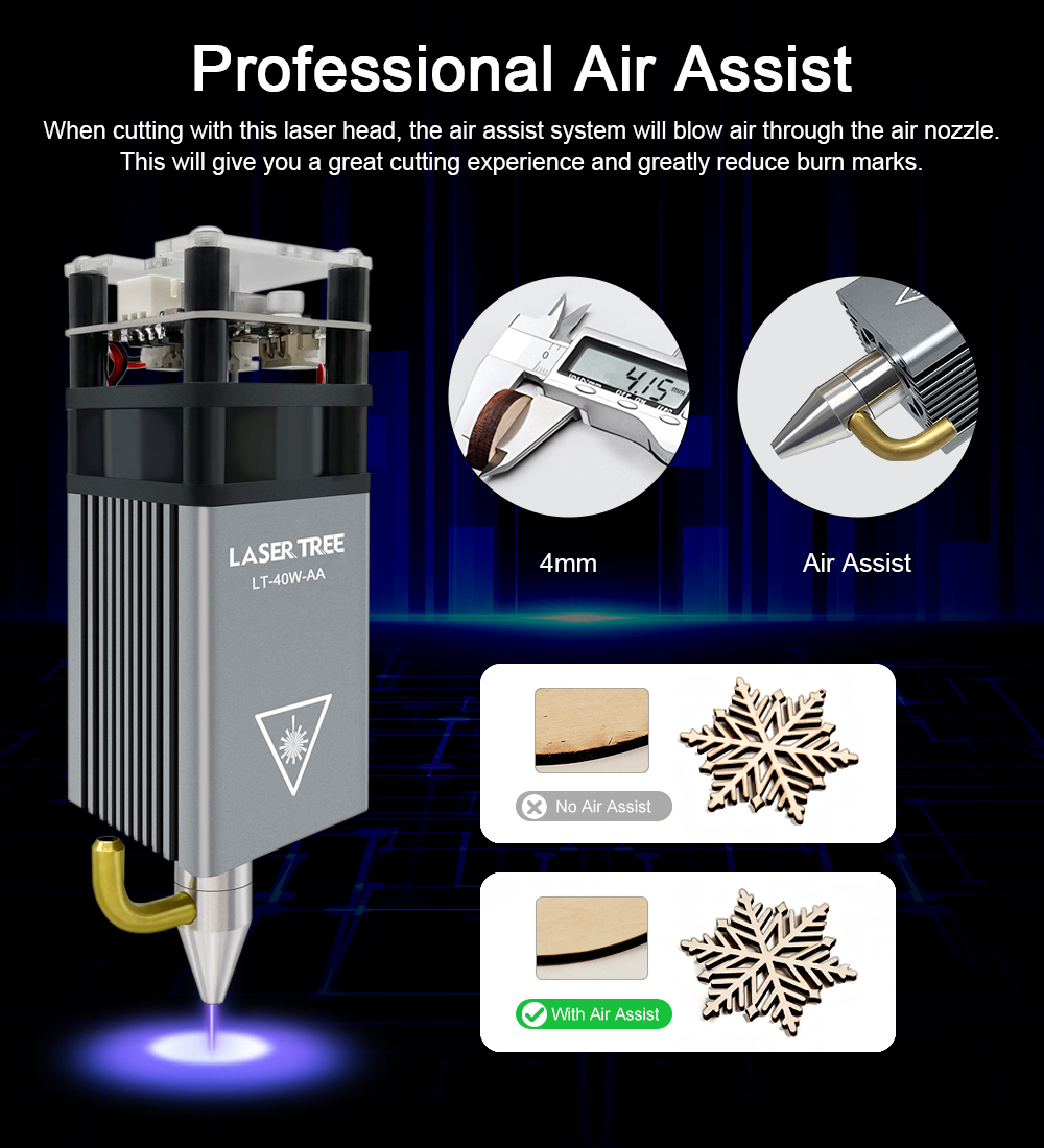LASER TREE Lazer Modülü 4W 5W  - Metal Laser Cutter Head incelemesi ve fiyatı