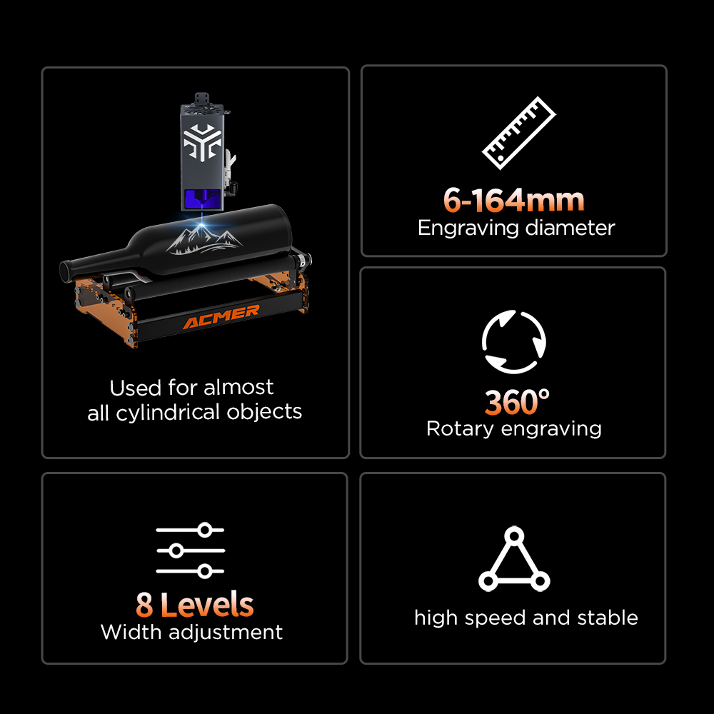 ACMER M3 Lazer Döner Silindir  - Industrial Laser Cutter incelemesi ve fiyatı